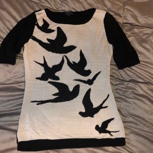 Express black bird sweater top